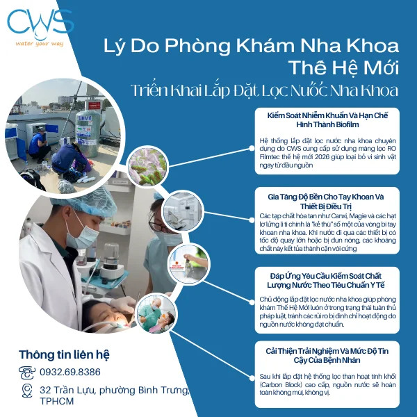 Lý Do Phòng Khám Nha Khoa Thế Hệ Mới Triển Khai Lắp Đặt Lọc Nước Nha Khoa