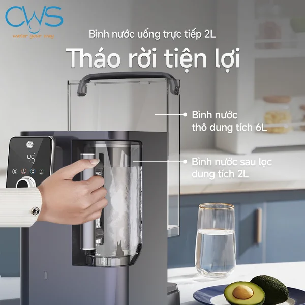 Máy lọc nước GE CTD50 sở hữu bình chứa nước kháng khuẩn – Chuẩn an toàn từ Mỹ