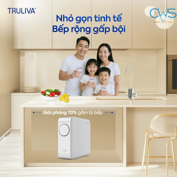 Máy Lọc Nước Truliva UR5676 Dễ Dàng Lắp Đặt Gọn Gàng Dưới Tủ Bếp