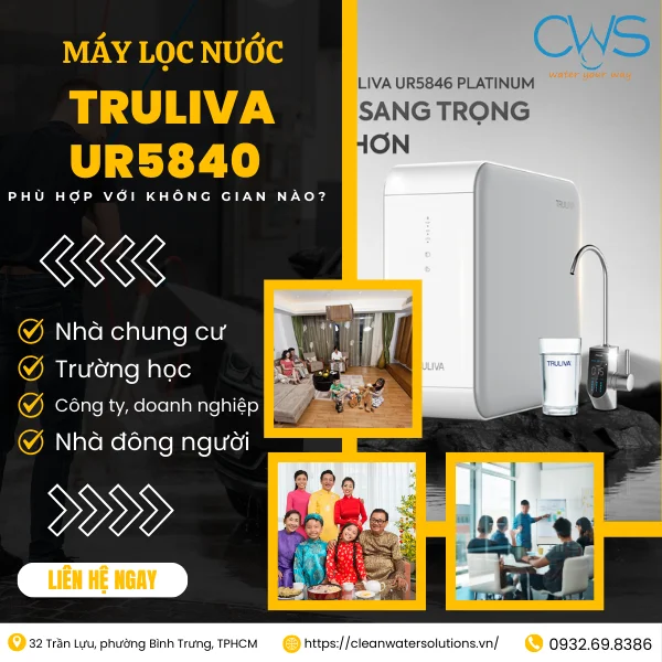 Máy Lọc Nước Truliva UR5840 Phù Hợp Với Không Gian Nào