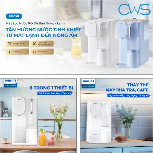 Máy Lọc Nóng Lạnh Philips ADD6912 - Cung Cấp Nước Sạch Đa Nhu Cầu