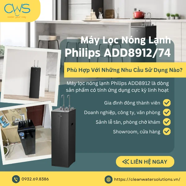 Máy Lọc Nóng Lạnh Philips ADD8912/74 Phù Hợp Với Những Nhu Cầu Sử Dụng Nào