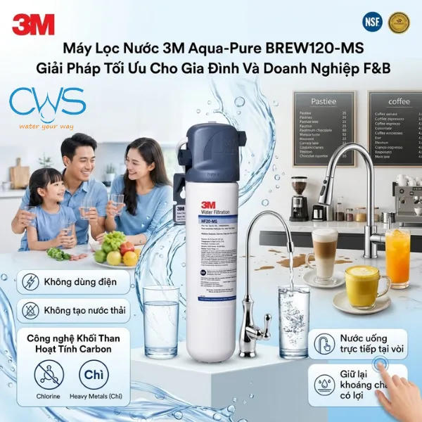 Máy Lọc Nước 3M Aqua-Pure BREW120-MS Tối Ưu Cho Nhu Cầu Sử Dụng Của Gia Đình Và Doanh Nghiệp F&B