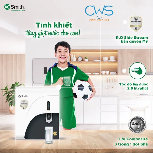 Máy Lọc Nước AO Smith C2 Sở Hữu Công Nghệ Min Tech Bù Khoáng Độc Quyền Của Mỹ