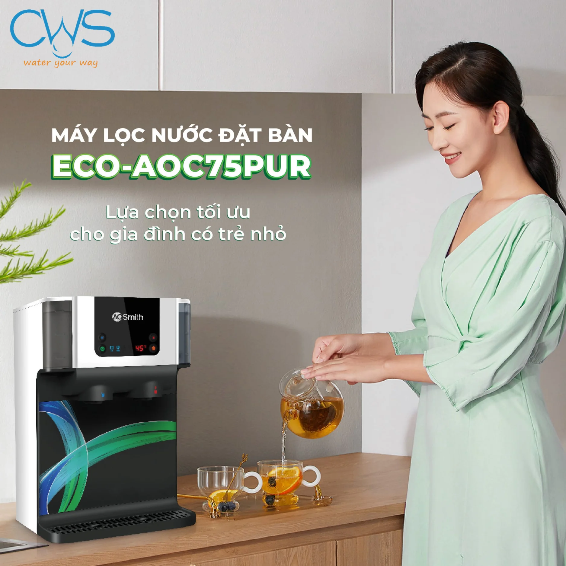 Máy Lọc Nước AO Smith ECO-AOC75PUR – Giải Pháp Nước Uống Cao Cấp Cho Không Gian Sống Hiện Đại