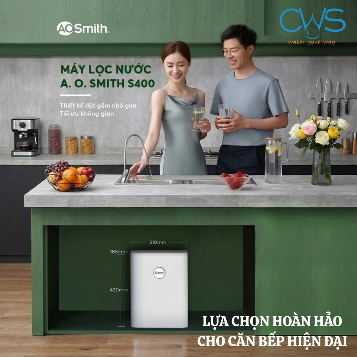 Máy Lọc Nước AO Smith S400 – Công Nghệ Lọc Ít Nước Thải Nhất Thị Trường