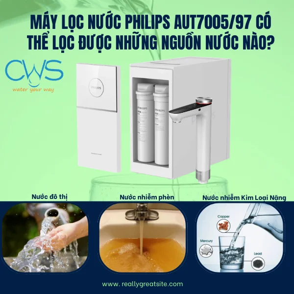 Máy Lọc Nước Philips AUT7005/97 Có Thể Lọc Được Những Nguồn Nước Nào