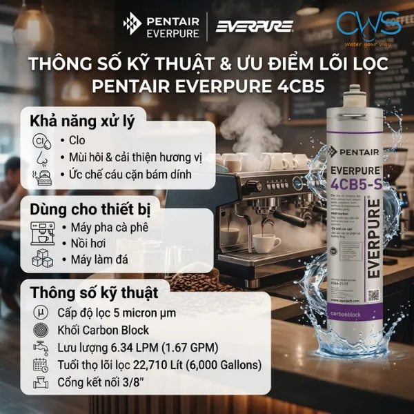 Những Điểm Đáng Chú Ý Trên Lõi Lọc Nước Pentair Everpure 4CB5 EV9617-11
