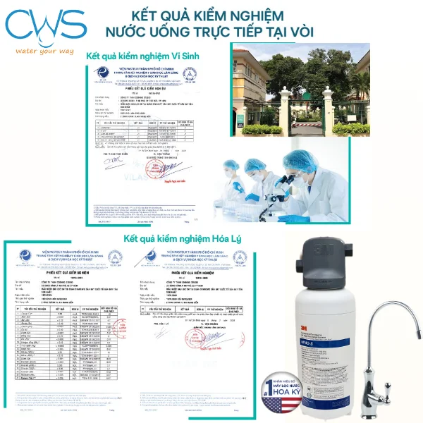 Nước đầu ra sau lọc từ 3M Aqua-Pure ICE140S-WOI đạt QCVN 6-1/2010-BYT