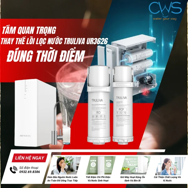 Tầm Quan Trọng Khi Thay Thế Lõi Lọc Nước Truliva UR3626 Đúng Thời Điểm