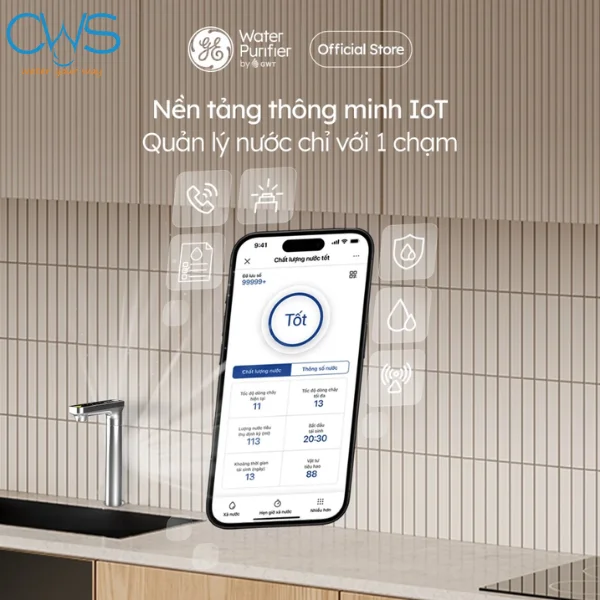 Tính năng quản lý từ xa thông minh IoT trên máy lọc nước GE USH10