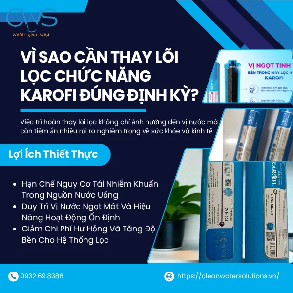 Vì Sao Cần Thay Lõi Lọc Chức Năng Karofi Đúng Định Kỳ