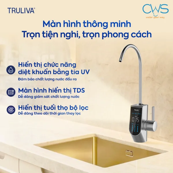Vòi cảm ứng thông minh trên máy lọc nước Truliva UR5676