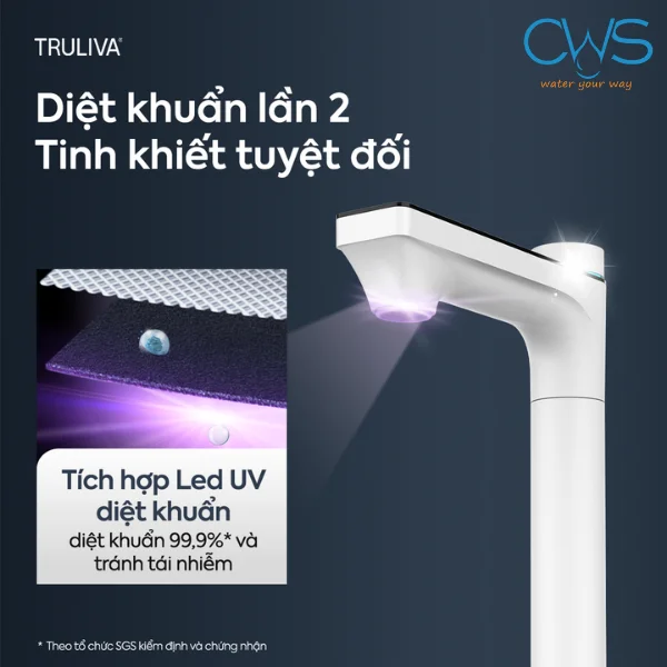 Vòi nước của máy lọc nước Truliva UR61096H tích hợp đèn UV diệt khuẩn