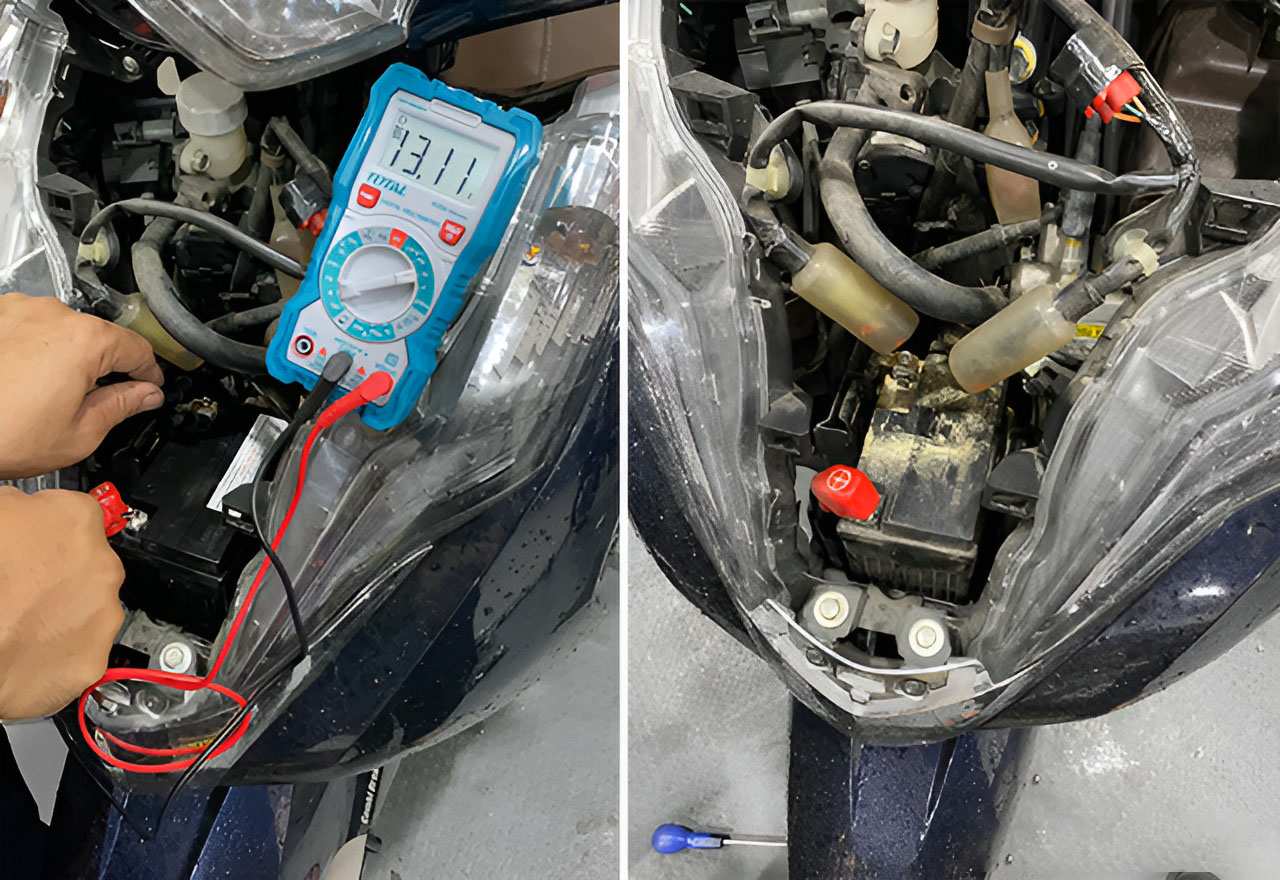 Cứu hộ xe máy ngập nước tại Đà Nẵng