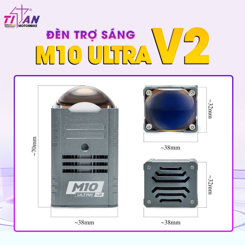 đèn trợ sáng Titan M10 Ultra chính hãng cho xe máy đi đêm