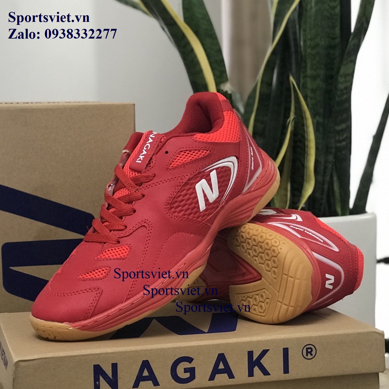 giay-cau-long-bong-chuyen-nagaki-sportsviet-do