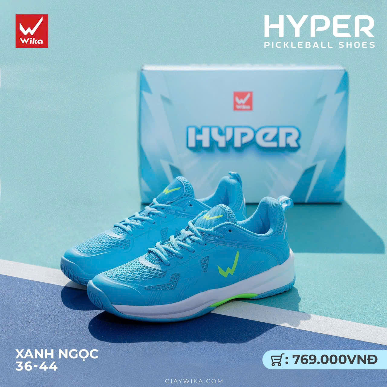 giay-pickleball-wika-hyper-nam-nu-chinh-hang-mau-xanh-ngoc