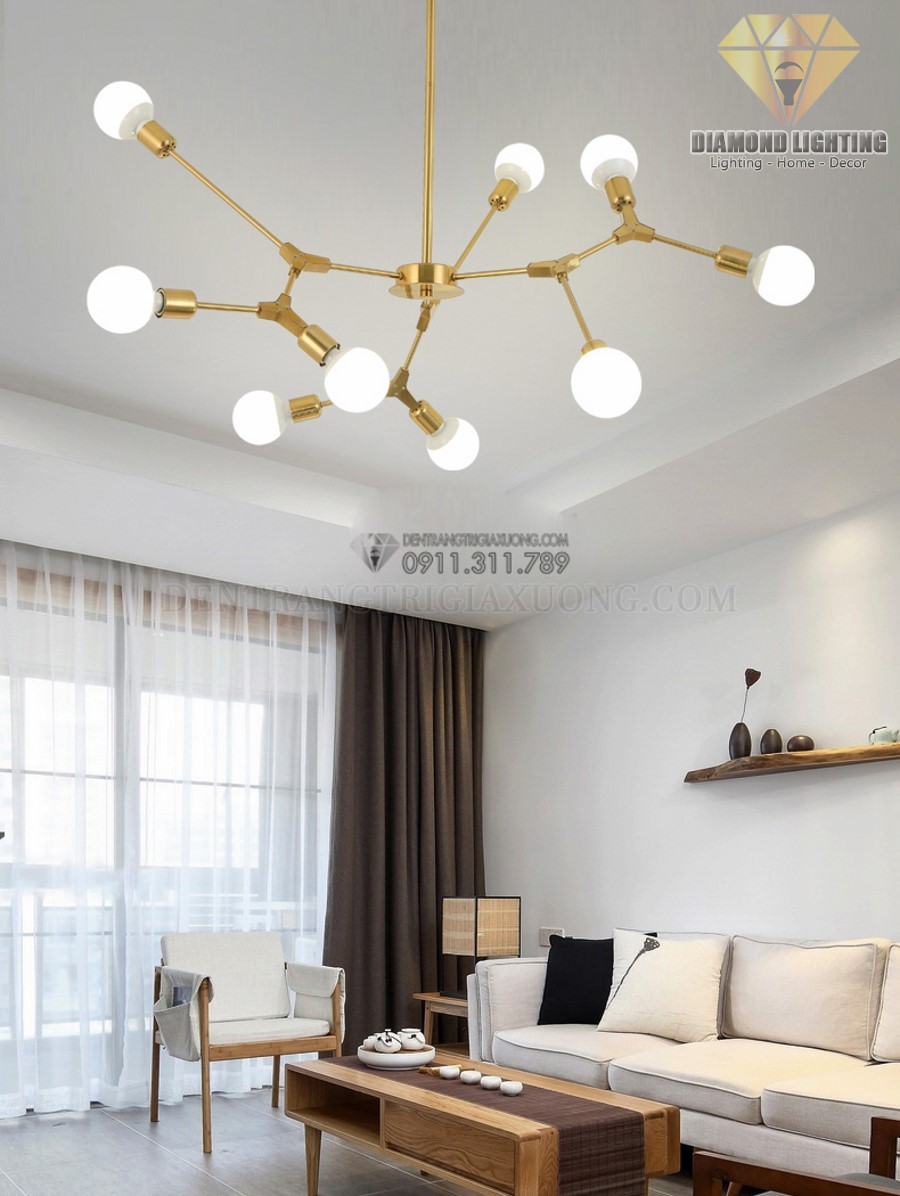 Đèn chùm hiện đại DCH860 thường được lắp đặt ở vị trí trung tâm phòng khách và thường được xem như là nguồn ánh sáng chính để vừa làm đèn chiếu sáng, vừa làm đèn trang trí.