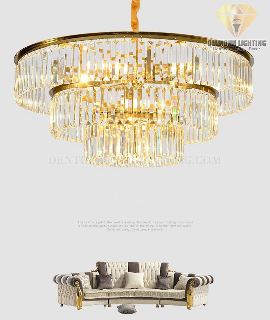 Đèn chùm vòng pha lê hiện đại DPH750B thường được lắp đặt ở trung tâm phòng khách, trung tâm phòng ngủ hoặc giữa bàn ăn, vừa làm đèn chiếu sáng, vừa làm đèn trang trí.