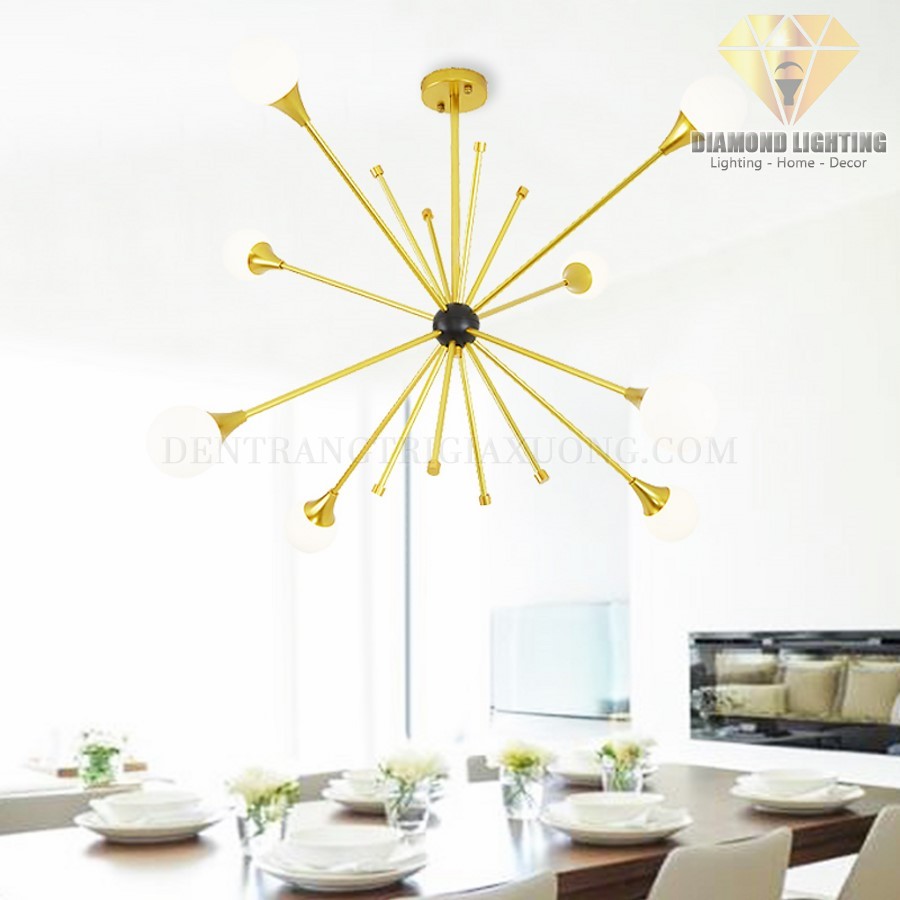 Ngoài ra bạn vẫn có thể lắp đặt Đèn chùm hoa sao DCH880 ở giữa bàn ăn, trung tâm phòng ngủ hoặc giữa giường ngủ.
