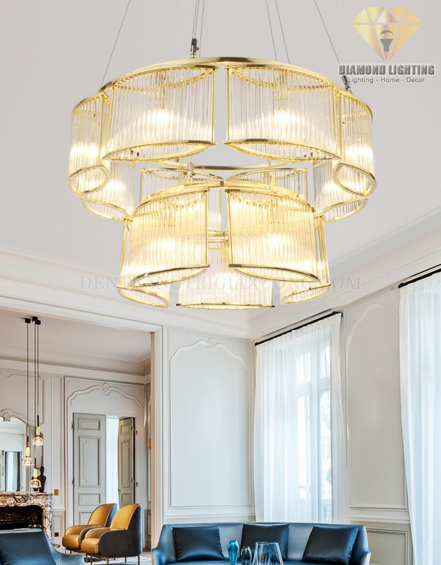 Đèn chùm pha lê hiện đại DPH880 thường được lắp đặt ở trung tâm phòng khách, trung tâm phòng ngủ hoặc giữa bàn ăn, vừa làm đèn chiếu sáng, vừa làm đèn trang trí.