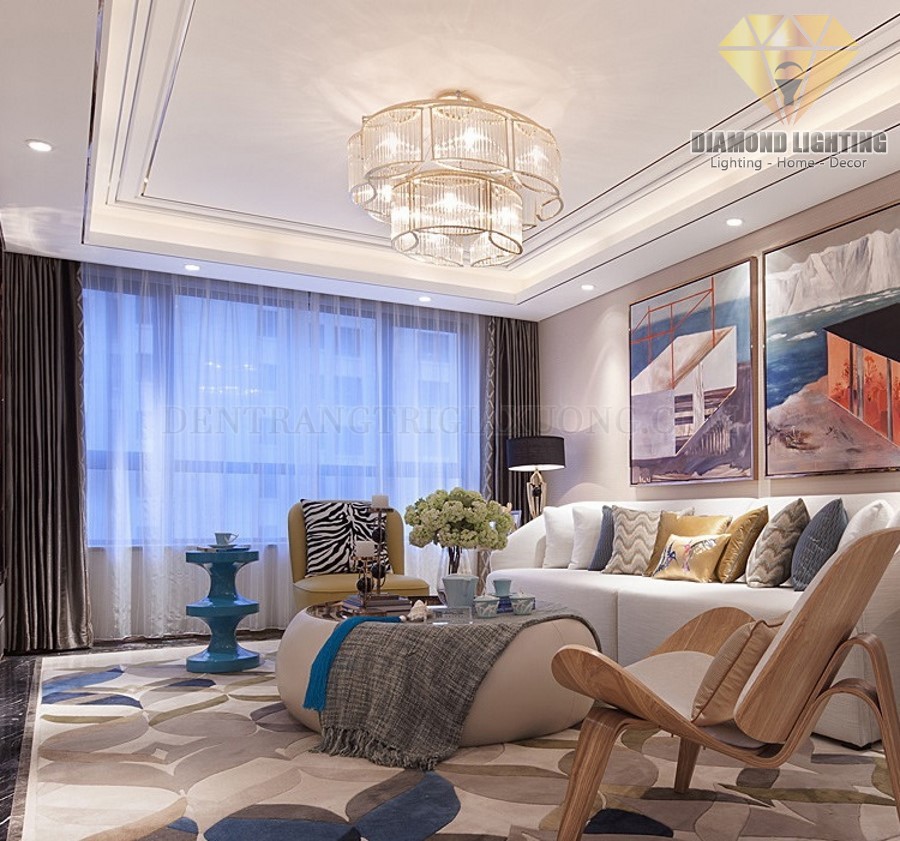 Đèn chùm pha lê hiện đại DPH880 thường được lắp đặt ở trung tâm phòng khách, trung tâm phòng ngủ hoặc giữa bàn ăn, vừa làm đèn chiếu sáng, vừa làm đèn trang trí.