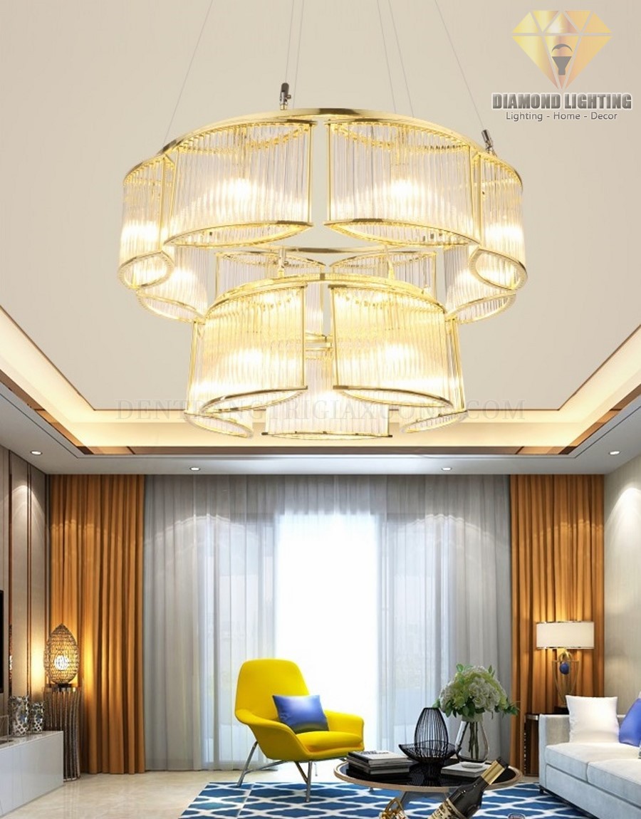 Đèn chùm pha lê hiện đại DPH880 thường được lắp đặt ở trung tâm phòng khách, trung tâm phòng ngủ hoặc giữa bàn ăn, vừa làm đèn chiếu sáng, vừa làm đèn trang trí.