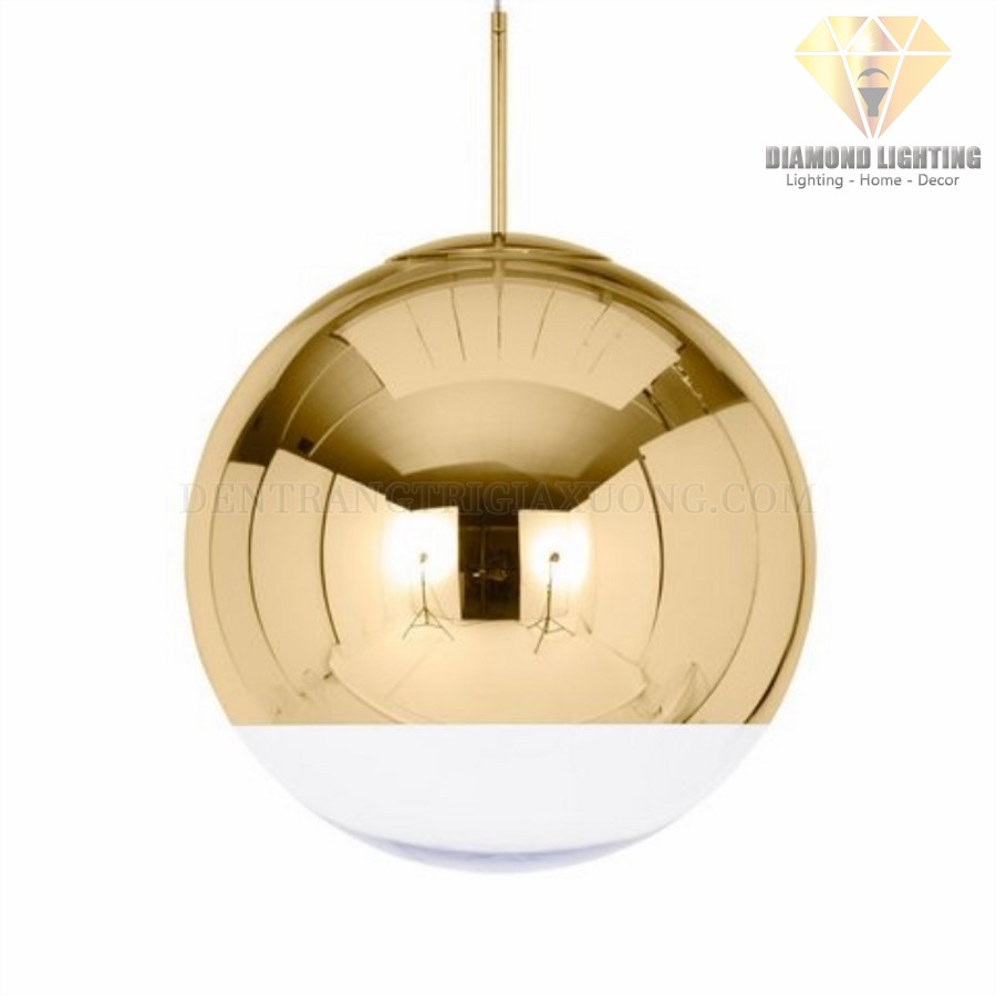 Đèn thả quả cầu vàng 1/2 kín đấy DTCF210