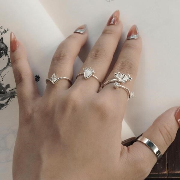 Bạc 925 chế tác thành những mẫu nhẫn đẹp, độc đáo