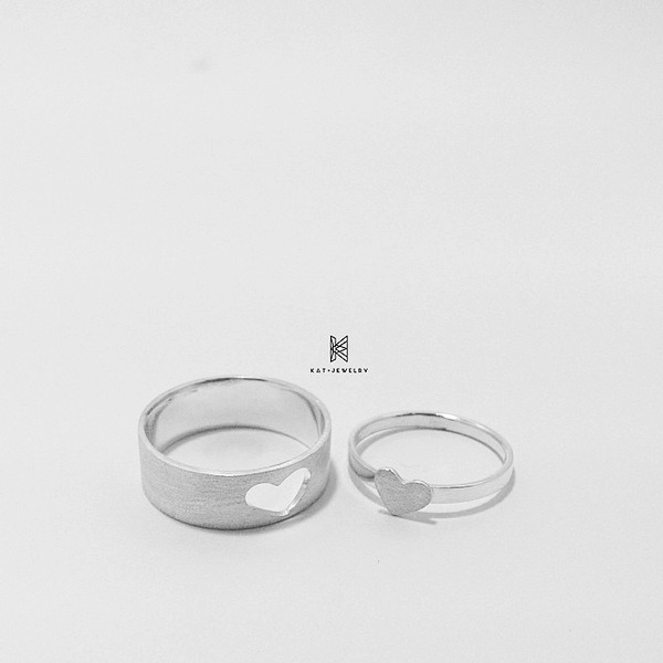 Heart In Heart Couple Ring phù hợp các cặp đôi yêu sự lãng mạn
