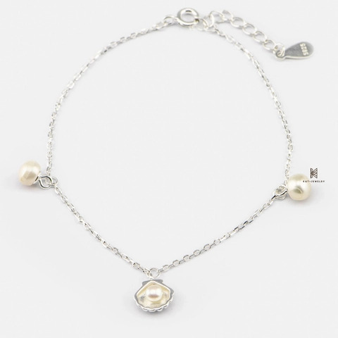 Chiếc lắc tay mang hơi thở đại dương với vỏ sò 3D và điểm nhấn ngọc trai