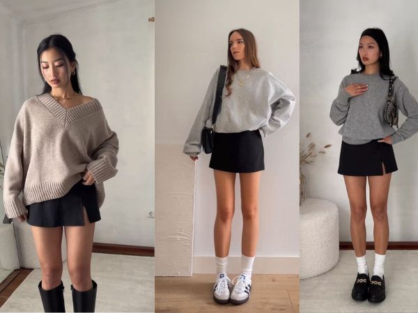 Áo len và dây trang sức bạc mạ vàng là sự kết hợp hoàn hảo