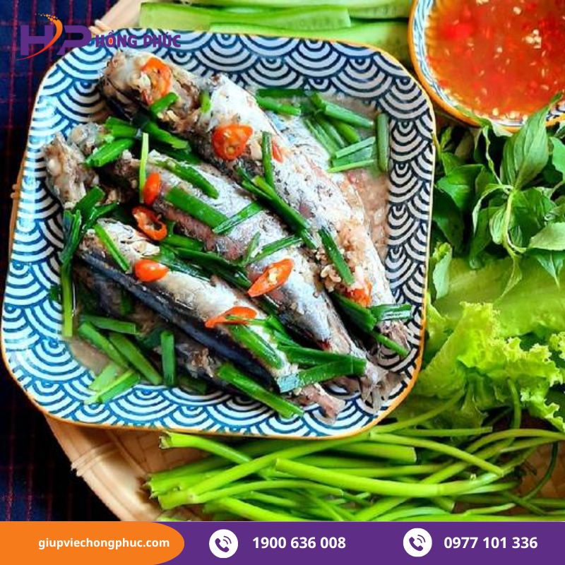 món ngon từ cá nục - cá nục hấp hành gừng