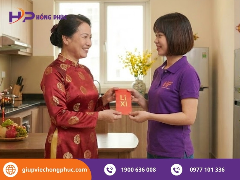 Mừng tuổi cho người giúp việc ở lại qua tết