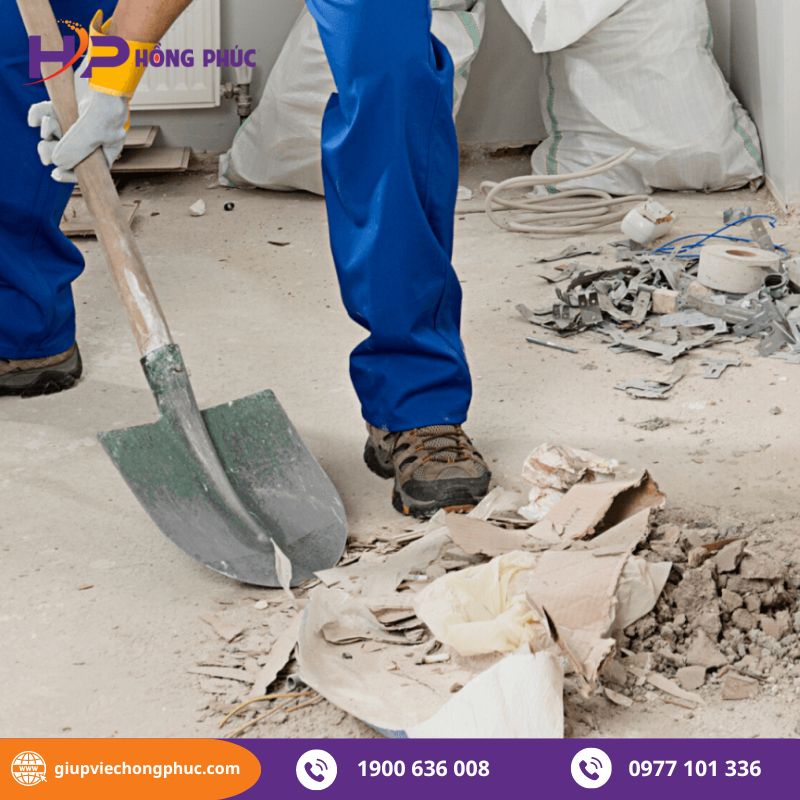 Tìm giúp việc vệ sinh công trình sau xây dựng tại Hồng Phúc