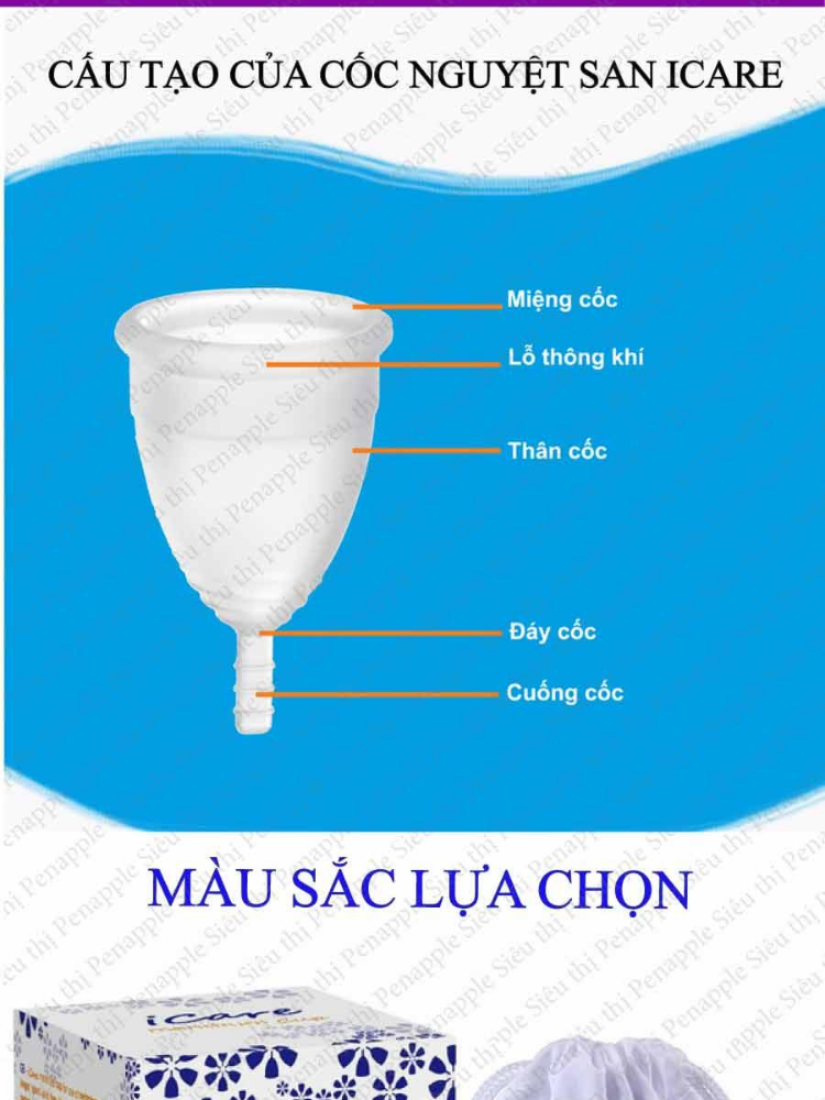 Cấu tạo của cốc nguyệt san icare