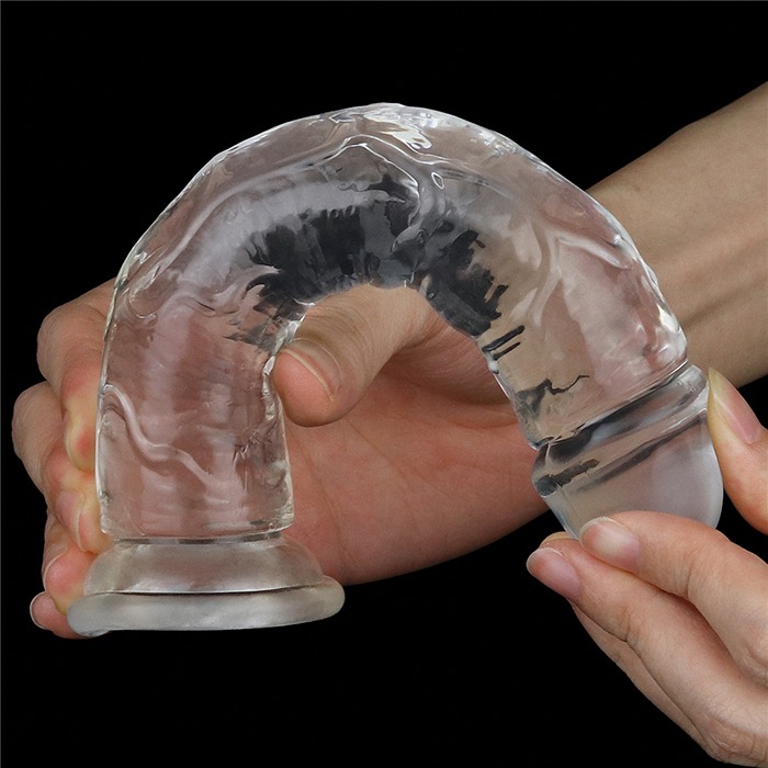 Dương vật giả tốt silicon trong suốt gắn tường