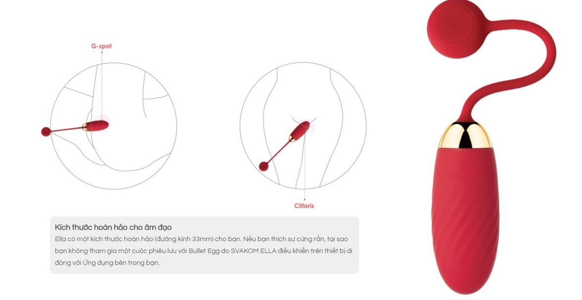 Trứng Svakom Ella Neo USA ĐK Từ Bất Kì Đâu Trên TG