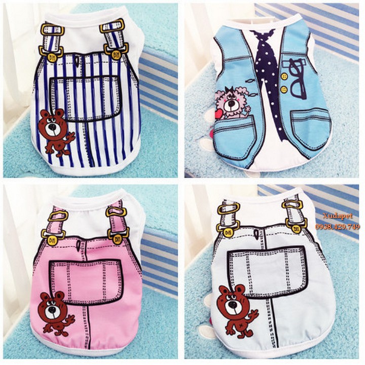 ÁO 3 LỖ HOẠT HÌNH CHO CHÓ MÈO (MÀU NGẪU NHIÊN)