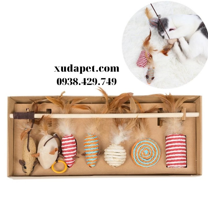Hộp Bộ đồ chơi cho mèo 7 món