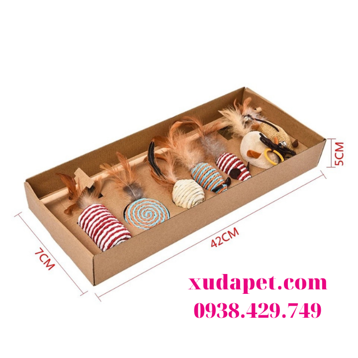 BỘ ĐỒ CHƠI CHO MÈO 7 MÓN NGỘ NGHĨNH GIÚP MÈO NĂNG ĐỘNG