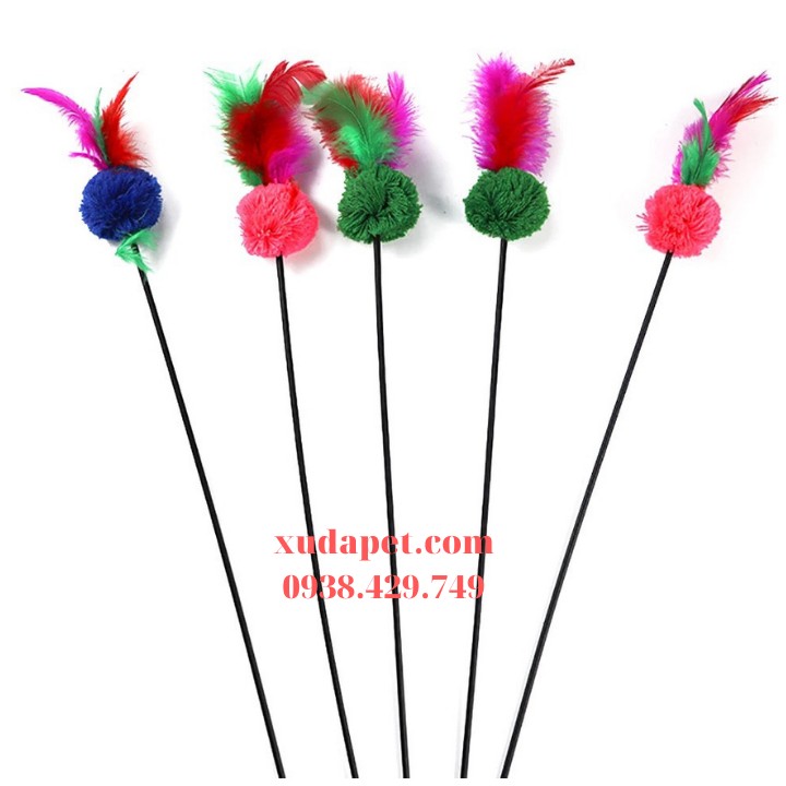 Đồ chơi cây chọc mèo lông gà Xudapet