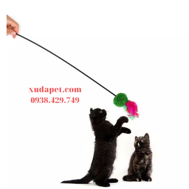 Đồ chơi cây chọc mèo lông gà Xudapet