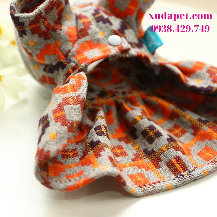 Đầm Teddy nơ vải cho chó mèo Xudapet