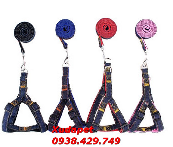 Dây Dắt Chó Bằng Jean Dù
