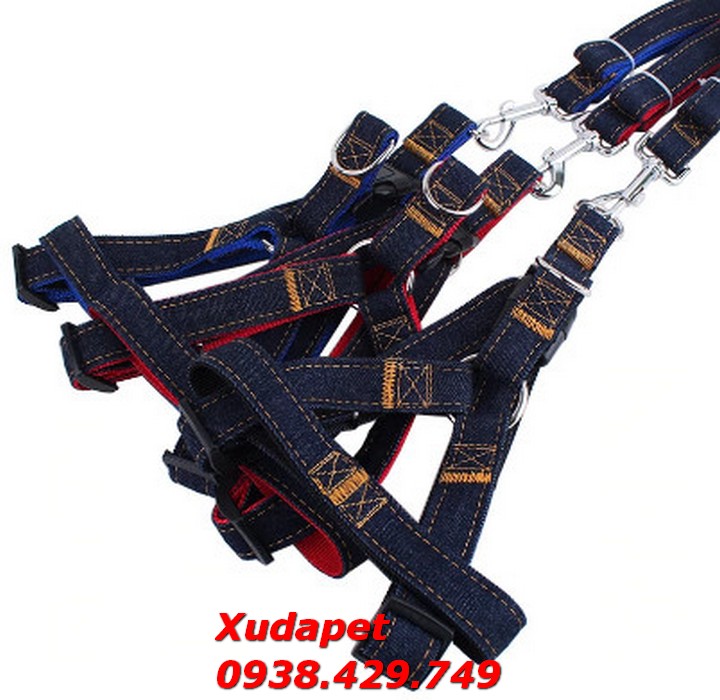 Dây Dắt Chó Bằng Jean Dù