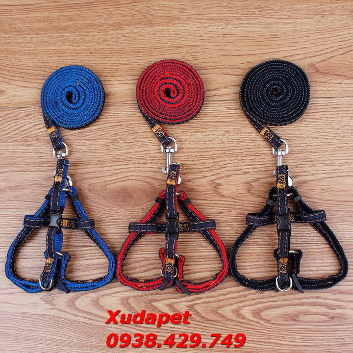 Dây Dắt Chó Bằng Jean Dù