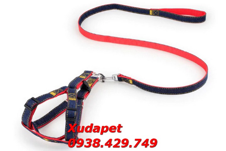 Dây Dắt Chó Bằng Jean Dù
