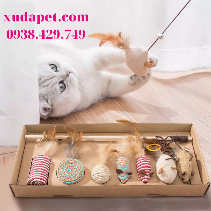 Hộp Bộ đồ chơi cho mèo 7 món